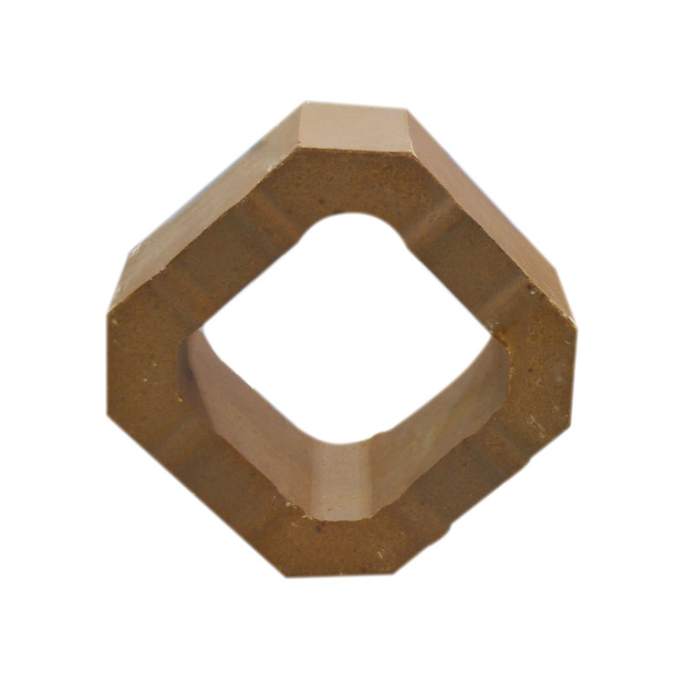 Heat damage pattern on refractory lining showing radial cracks from thermal cycling