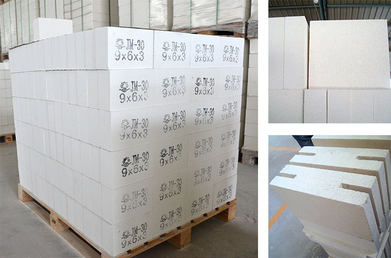 Refractory clay insulating bricks in a chemical kiln