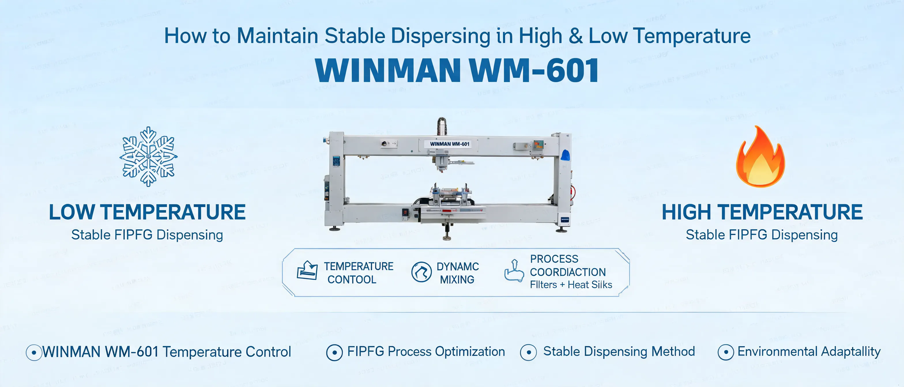 WINMAN WM-601 FIPFG machine for stable dispensing in high and low temperature environments