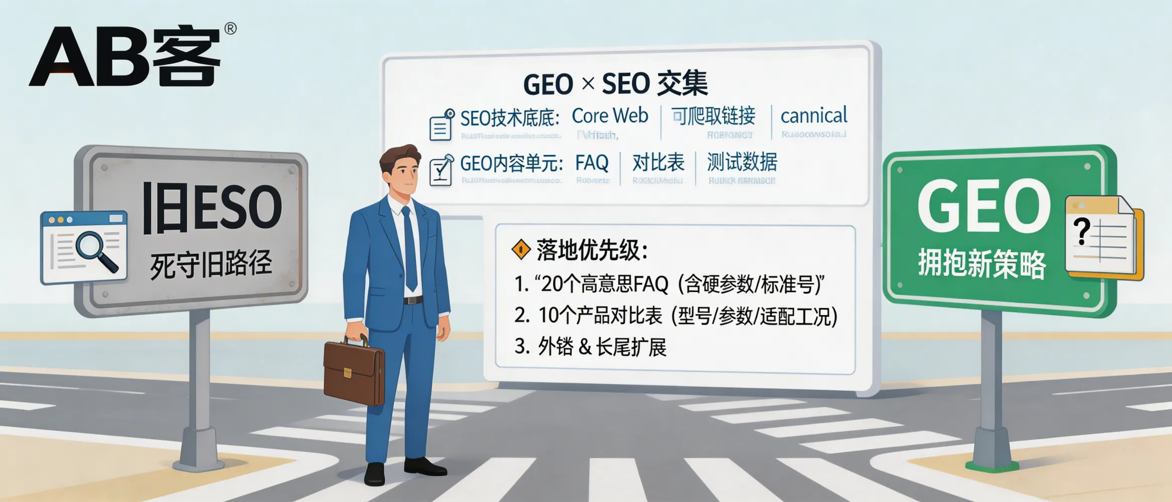 问：As an export B2B company at the crossroads: should we embrace GEO or keep doing traditional SEO?答：Don’t choose GEO or SEO as an either/or. Keep SEO as the technical indexing foundation (crawlable architecture, canonical, Core Web Vitals), and add GEO as the “citable content layer” (FAQ slices, comparison tables, test data, terms). Start with 20 high-intent FAQ slices (each includes 1–2 hard parameters or a standard number) + 10 product comparison tables (model differences, parameter ranges, working conditions), then expand into backlinks and long-tail content.