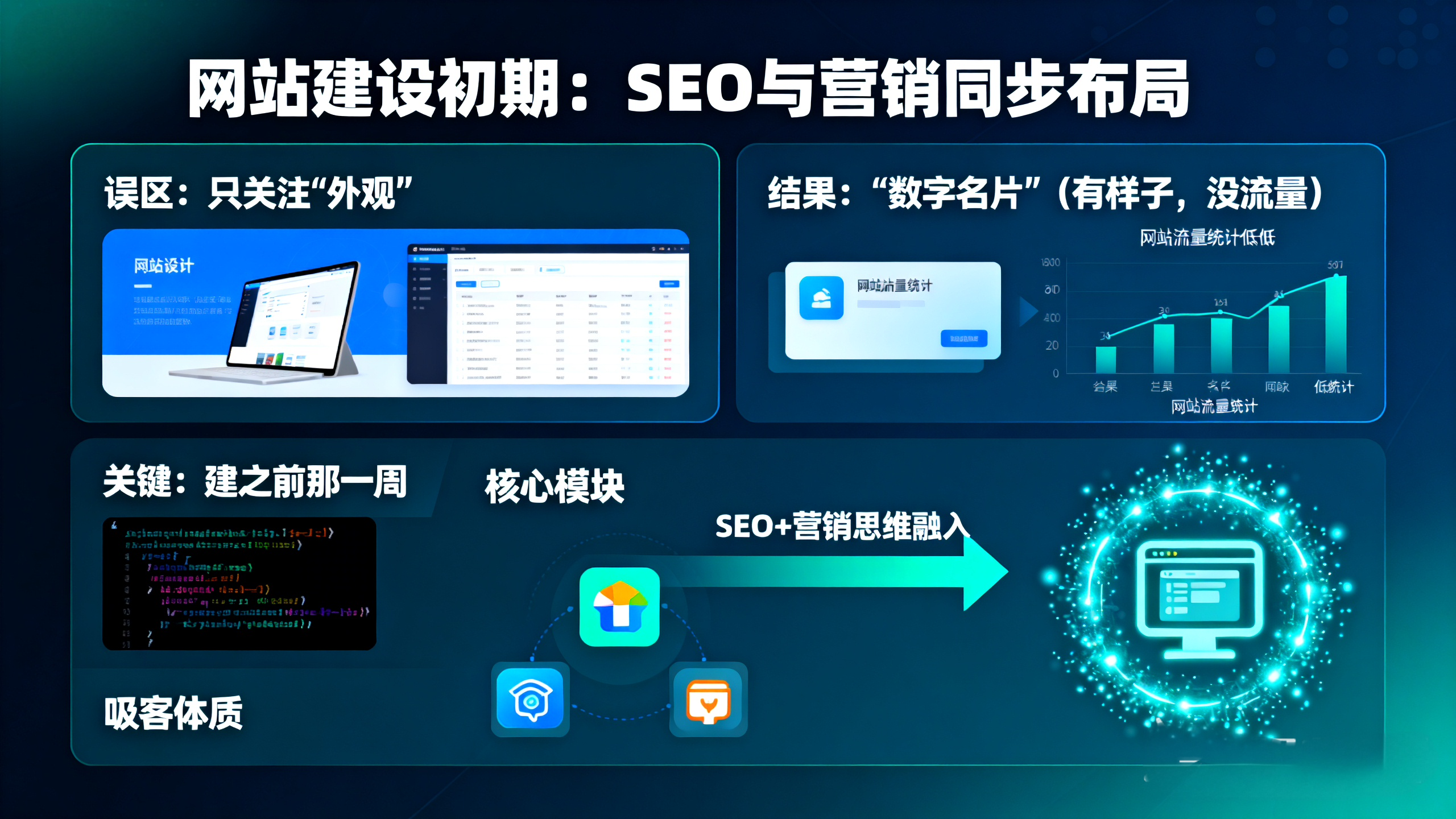 网站建设初期如何同步布局SEO与营销，实现流量与转化双赢？