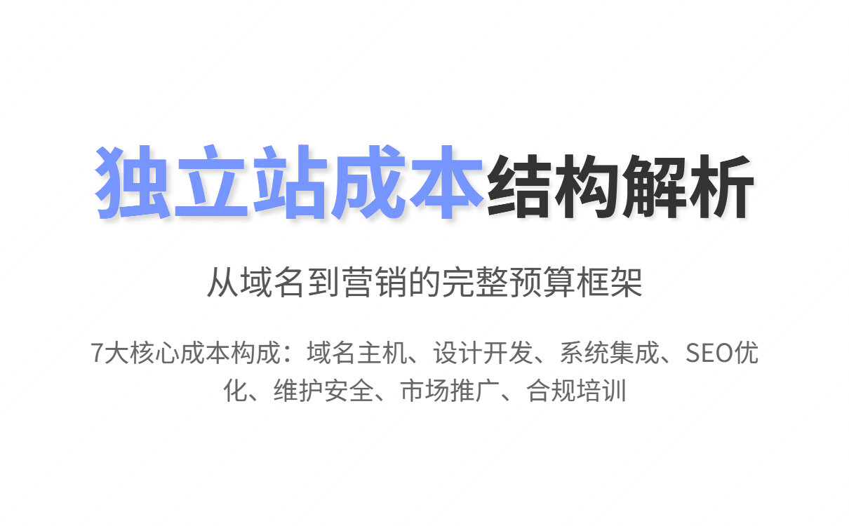 独立站搭建要多少钱?成本全景解读:构成、模式与性价比
