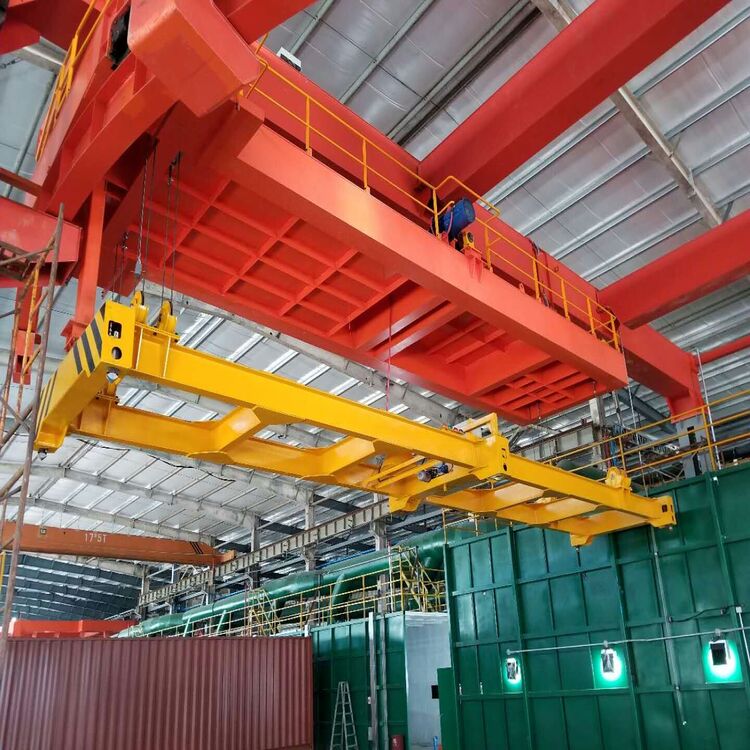 High-capacity container spreader at port terminal demonstrating optimized load handling