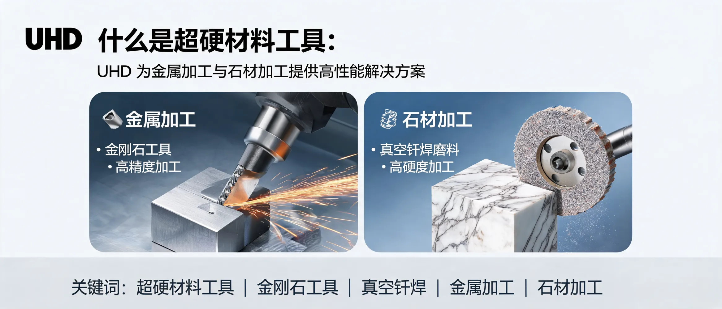 UHD超硬材料工具有限公司提供的金刚石工具与真空钎焊磨料应用于金属和石材加工