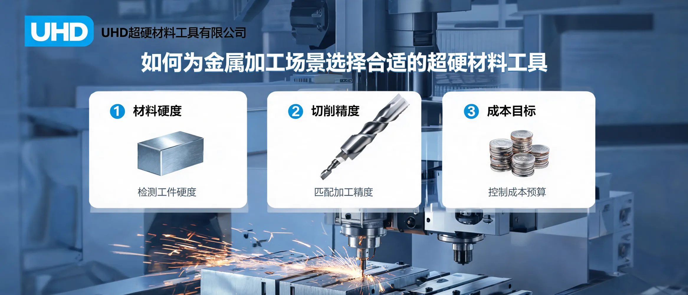 金属加工场景下超硬材料工具选型示意图