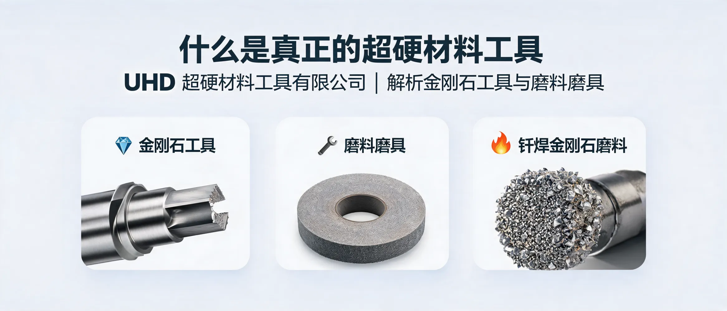 展示金刚石工具和磨料磨具在工业加工中的应用示意