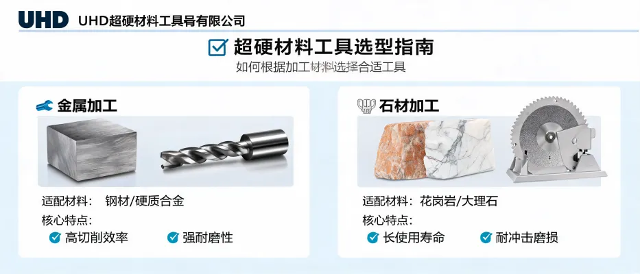 Guide de sélection des outils en matériau superdur pour l’usinage des métaux et de la pierre chez UHD Ultrahard Tools Co., Ltd