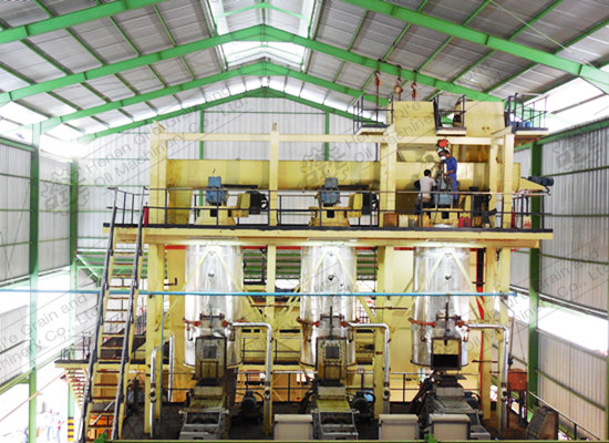 Technician debugging palm kernel oil refining equipment