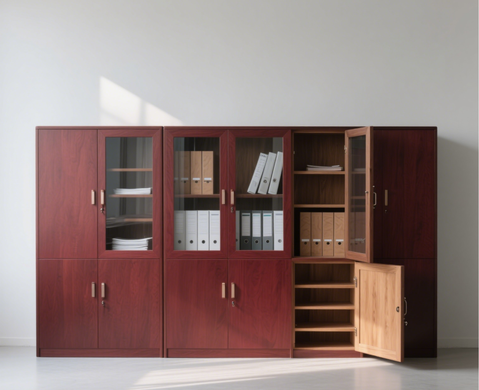 Modern solid wood shoe cabinet with multiple compartments