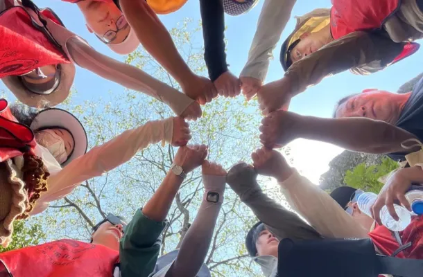 Company staff team building, showing the style of employees