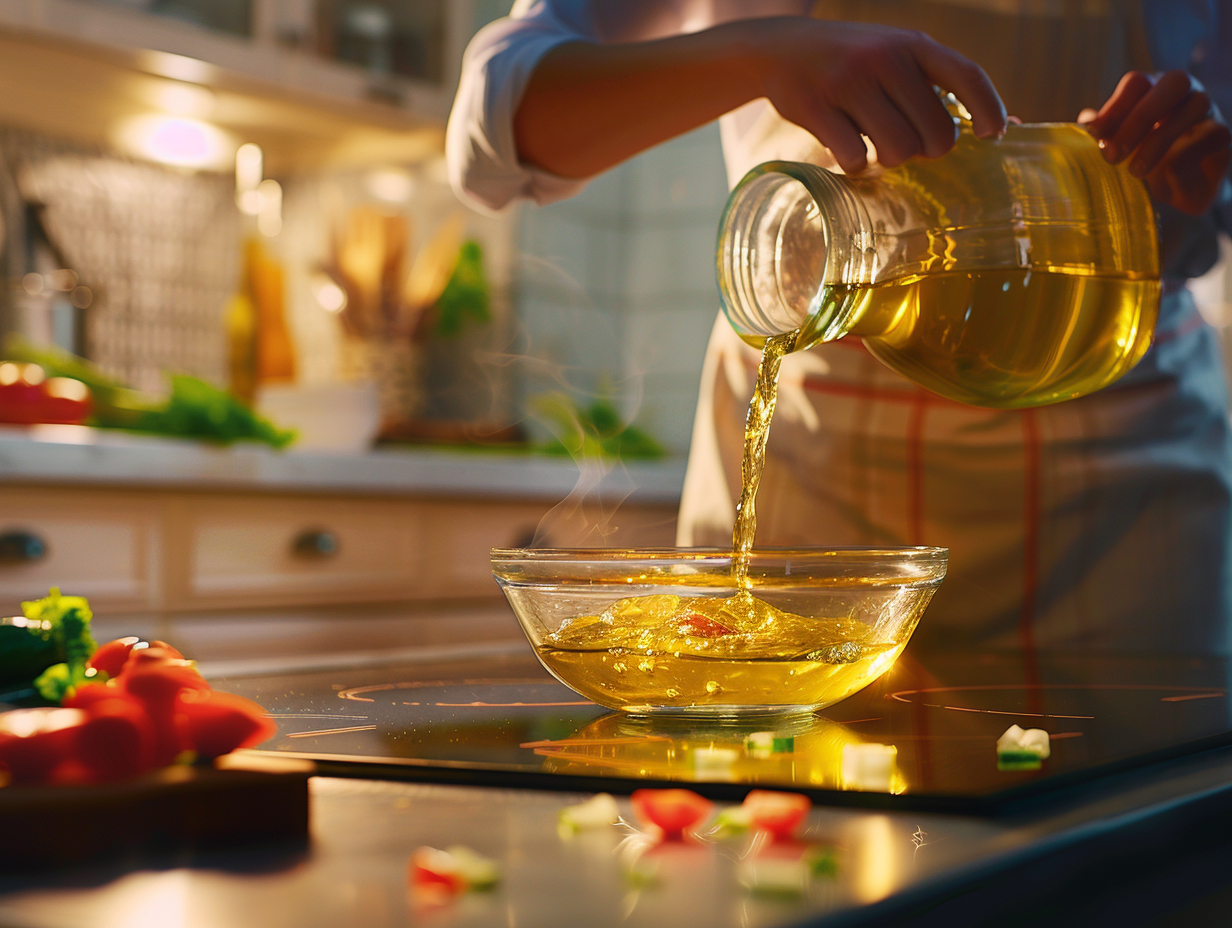 Comparison chart illustrating the nutritional profiles of tiger nut oil, olive oil, and sunflower oil