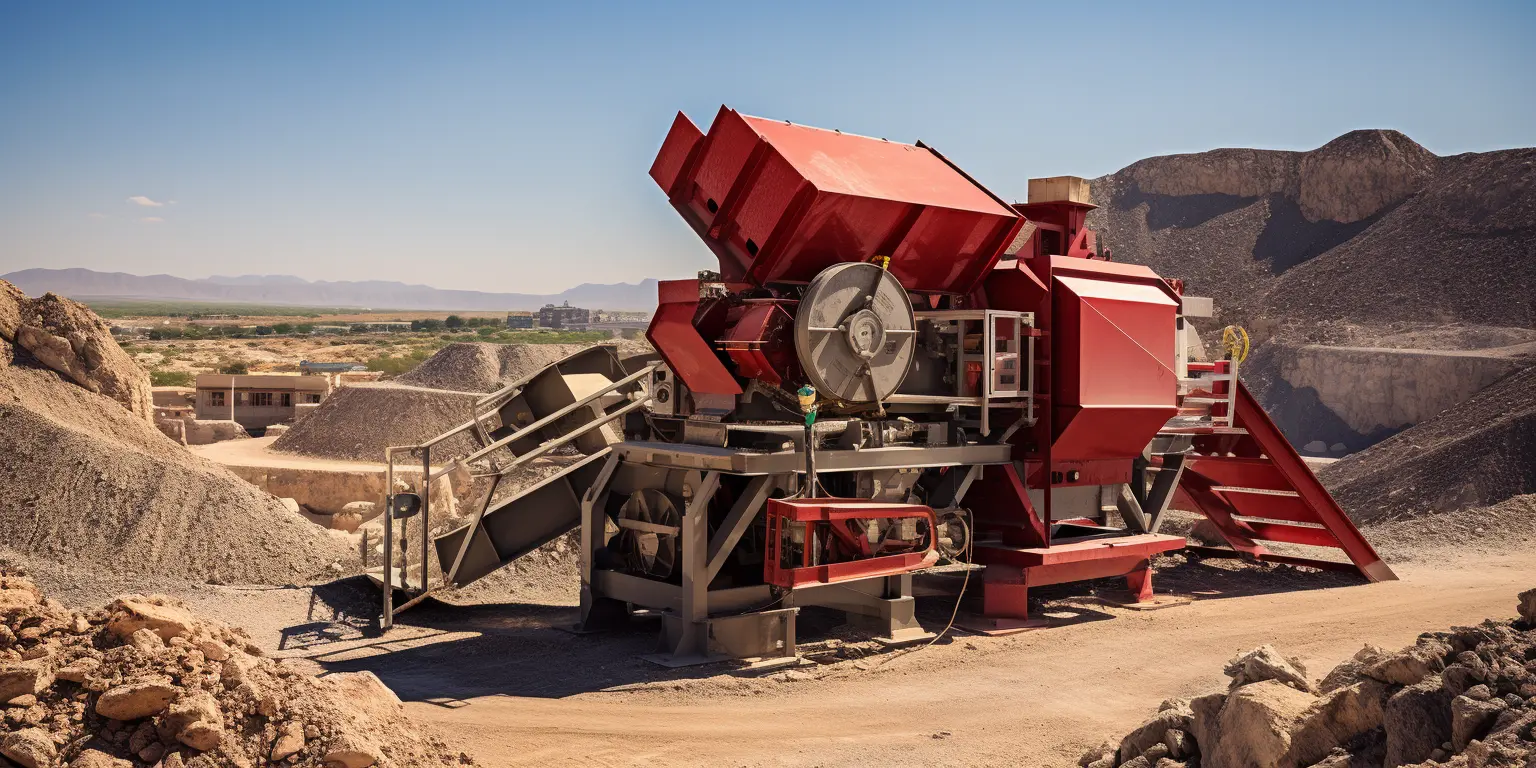 Operator controlling mobile crusher via servo interface panel