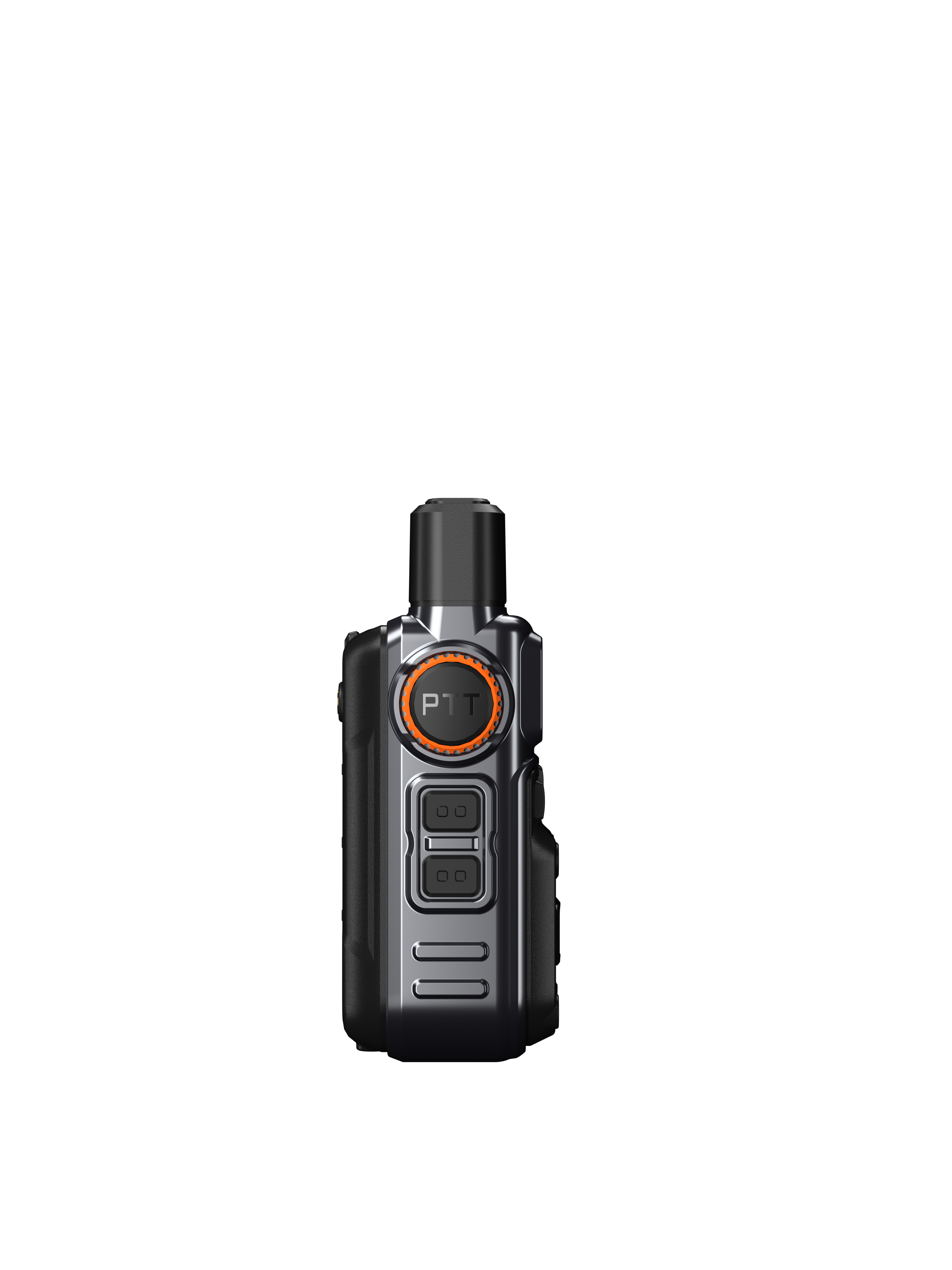 Workers using PTT one - key call devices in a factory