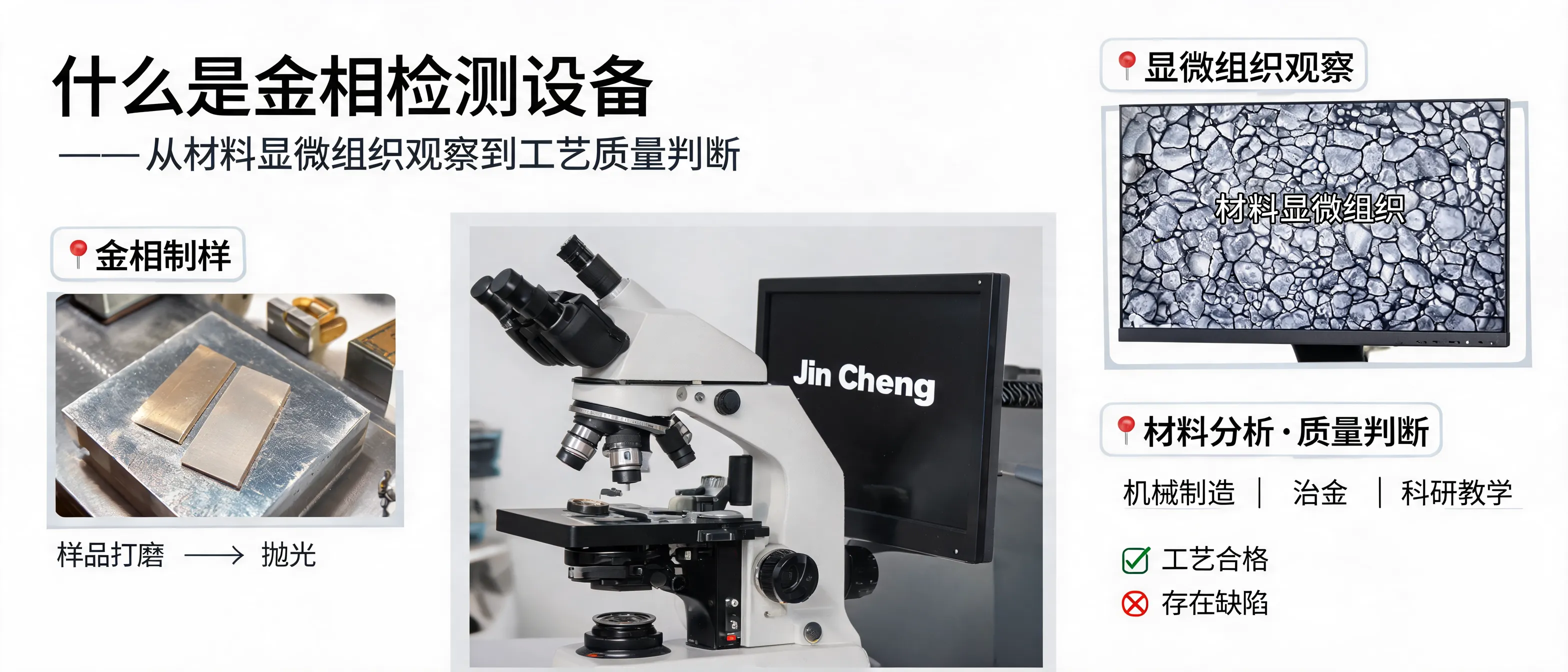 Overview of metallographic testing equipment provided by Laizhou Jincheng