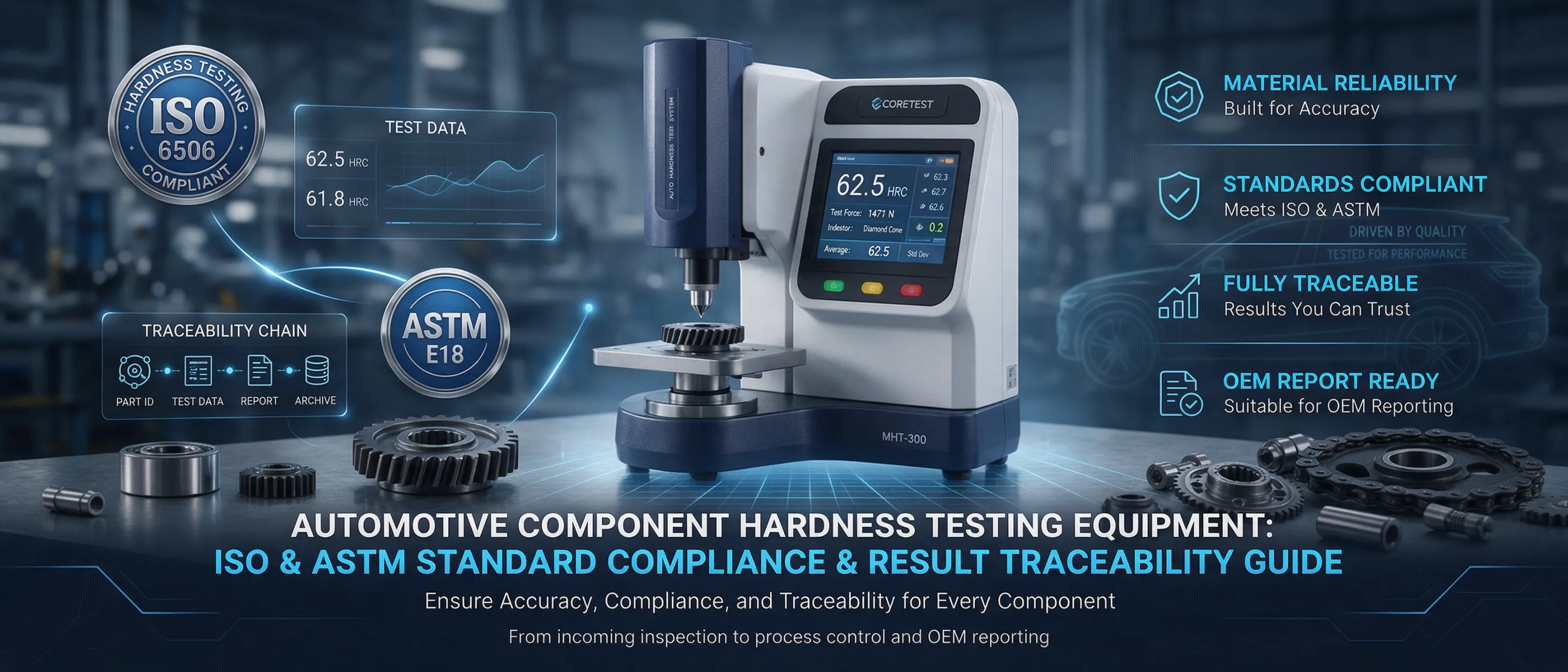 Automotive Component Hardness Testing Equipment: ISO & ASTM Standard Compliance & Result Traceability Guide