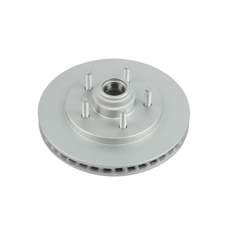 Precision brake disc with accurately machined locating holes ensuring proper alignment in commercial vehicle application