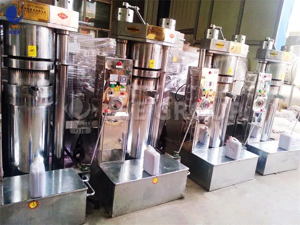 Hydraulic walnut oil press with low temperature cold pressing and high oil yield