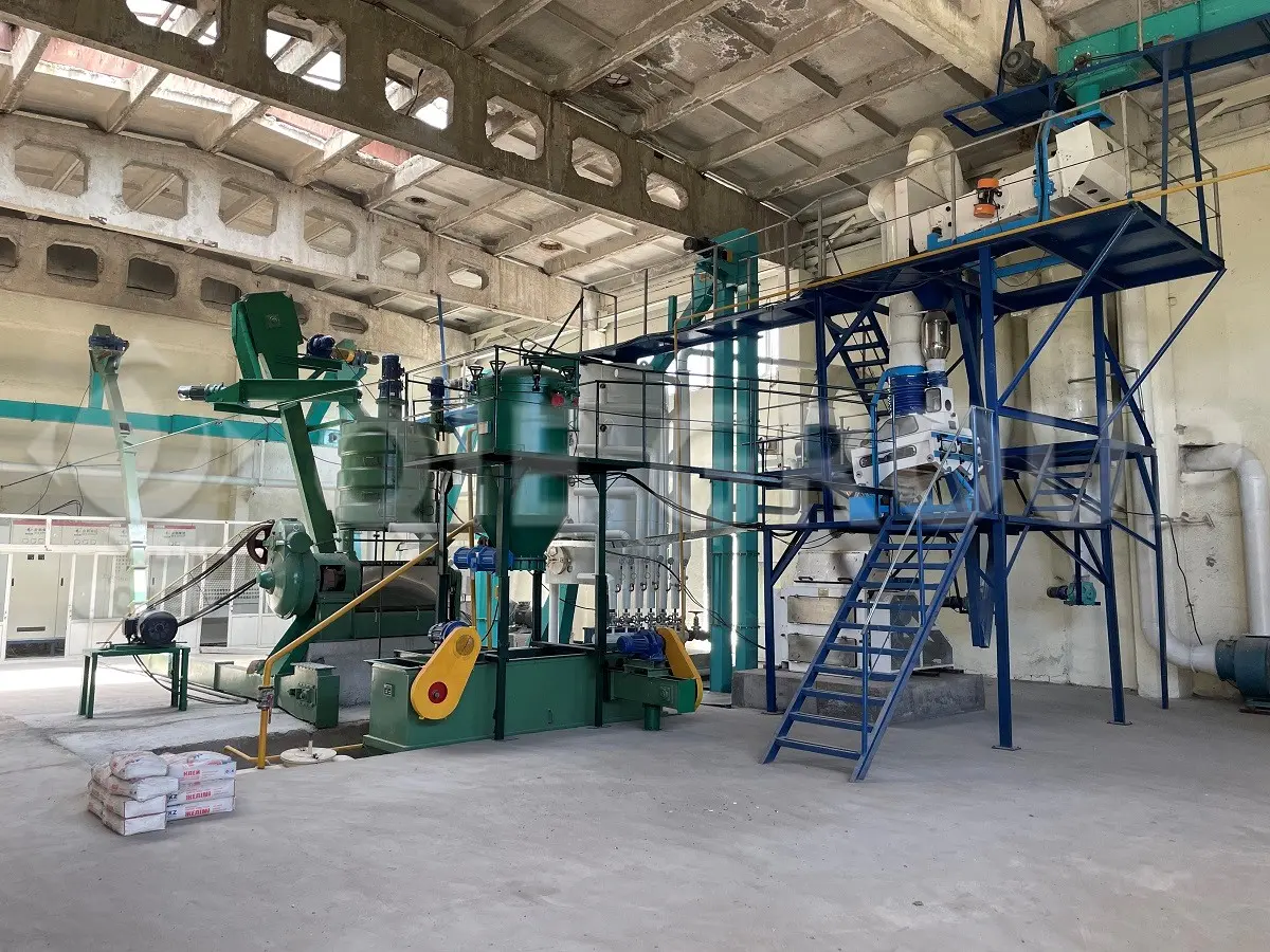 Complete corn germ pretreatment line before oil pressing