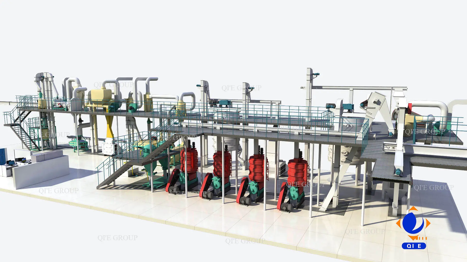 Sunflower oil processing workshop with pre-pressing equipment