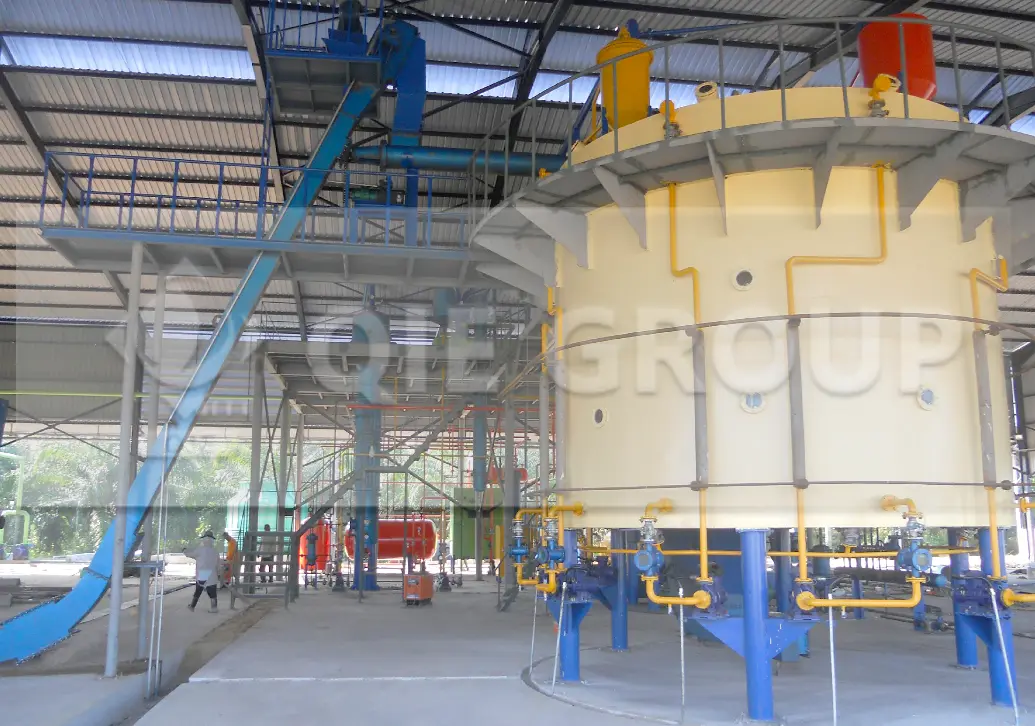 Rotary extractor for edible oil solvent extraction process