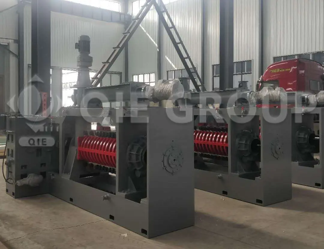 QIE Group's screw oil presses are suitable for both cold and hot pressing processes of oilseeds such as soybeans, peanuts, and sunflower seeds, offering high oil extraction efficiency.