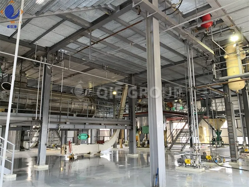 Layout diagram of a complete rapeseed oil production plant for efficient processing.