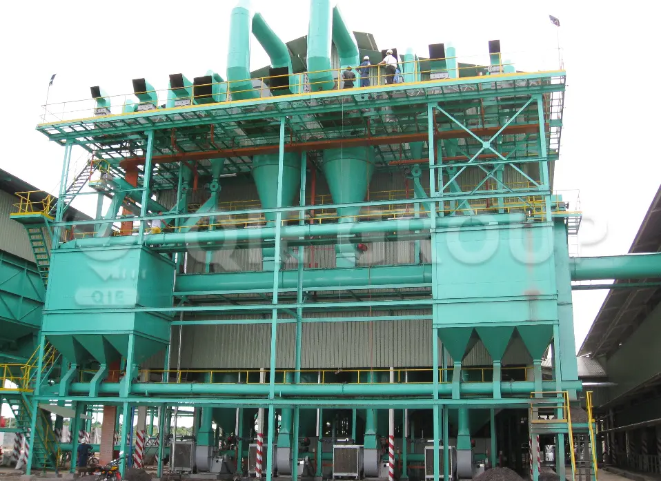 Industrial palm oil production area equipment layout