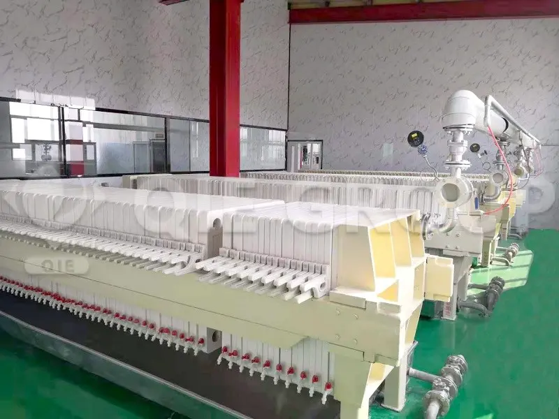 Plate and frame filter press used for the filtration and clarification of sesame oil after pressing.