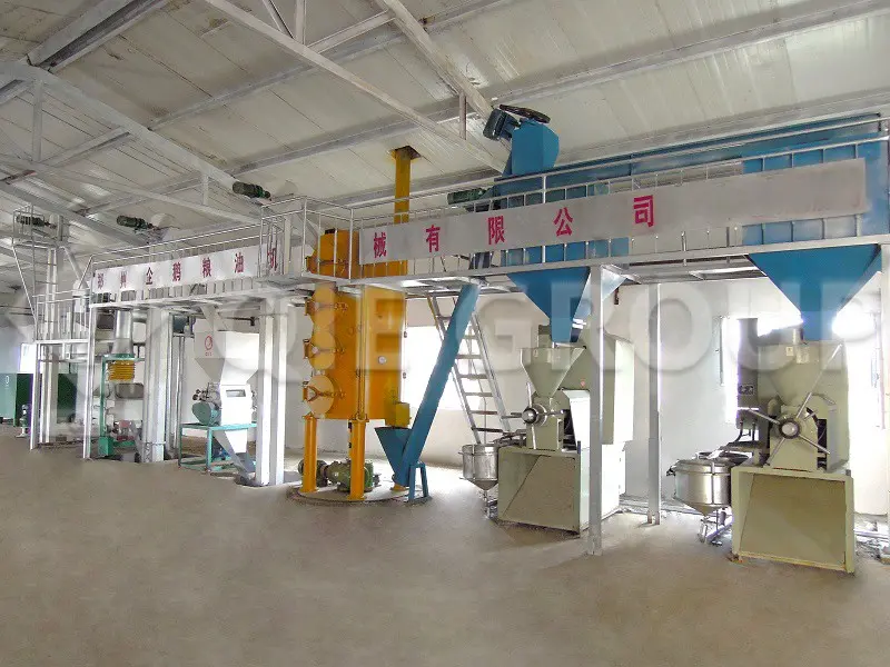 El taller de prensado en frío inicial de linaza del Grupo QIE adopta un sistema de prensado de tornillo continuo, con el objetivo de obtener una torta prensada homogénea para la extracción con disolventes.