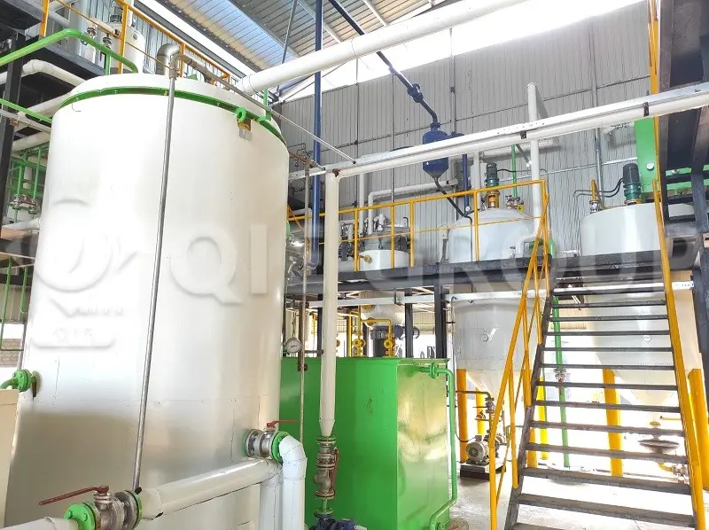 用于生产高品质食用油的葵花籽油精炼工业设备。