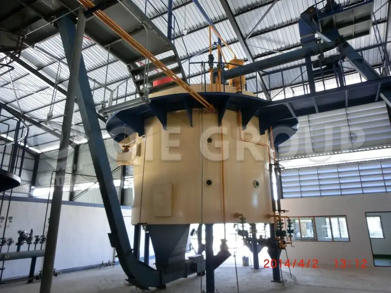 Extractor rotativo horizontal por solvente para aceite de palmiste, logra la máxima tasa de recuperación de aceite