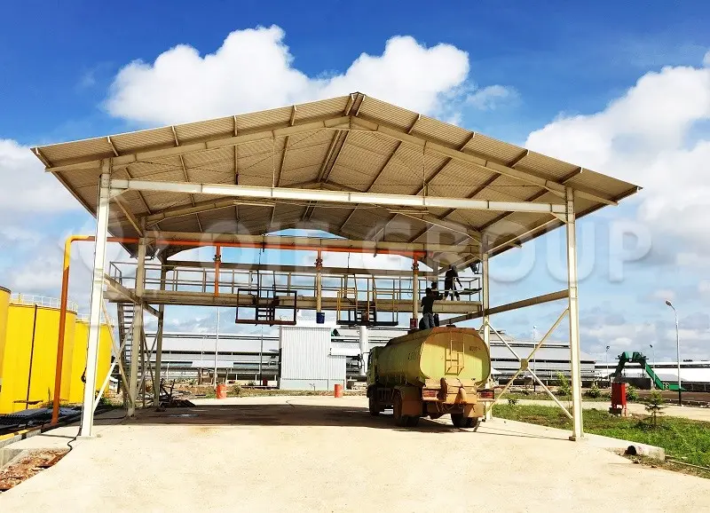 Planta integrada de procesamiento de aceite de palmiste, que combina pretratamiento, prensado y refinación