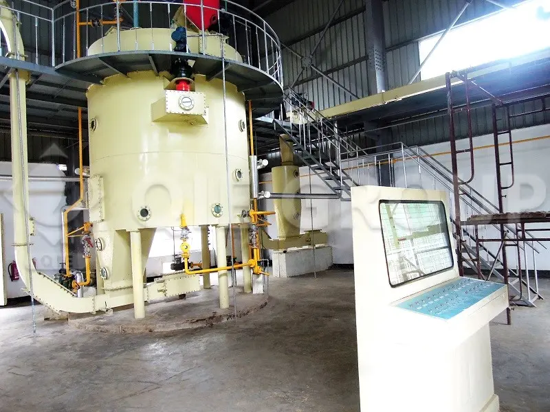 Rotocel extractor for continuous counter-current solvent extraction of rapeseed pre-press cake