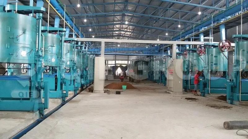 Copra oil pressing workshop in a 300TPD processing plant