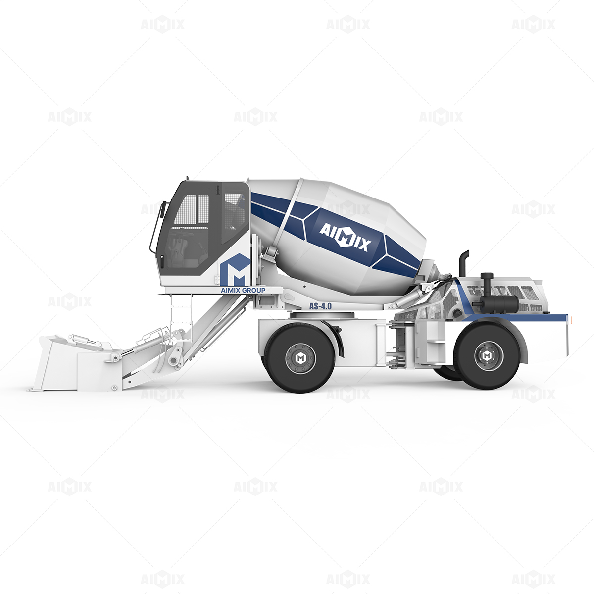 The twin-screw mixing system of AIMIX AS-6.5 self-loading concrete mixer