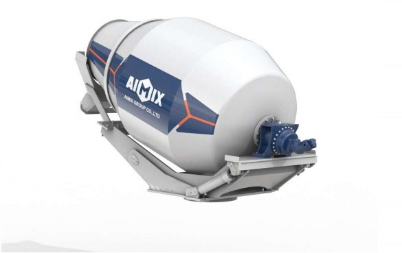 AS - 2.6 mixer truck working in a mountainous construction site