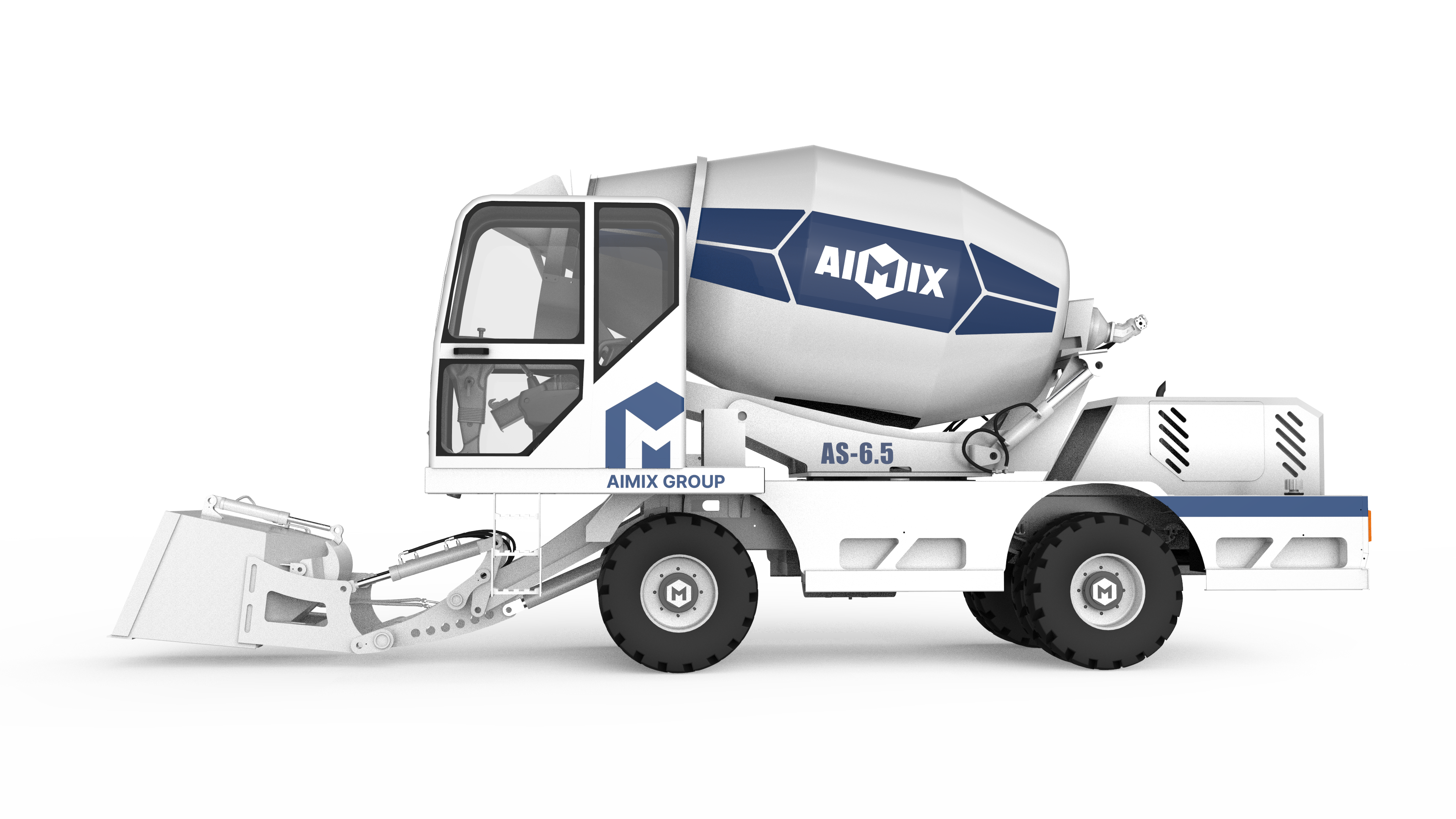 Бетономешалка AS - 2.6 с шарнирным каркасом и строительными шинами