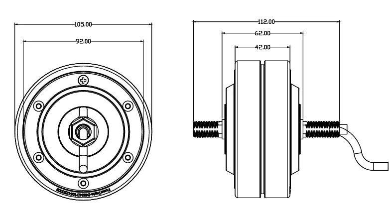 62mm Gear Hub Motor with PU Tire