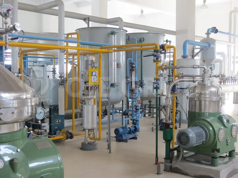 Taller de refinación de aceite comestible con equipos avanzados de refinación y sistema de procesamiento