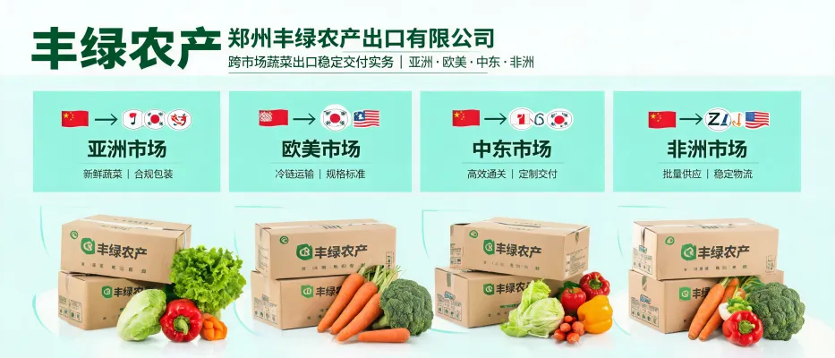 Fresh vegetables exported by Zhengzhou Fenglu Agricultural Export Co., Ltd. for cross-market B2B delivery coordination