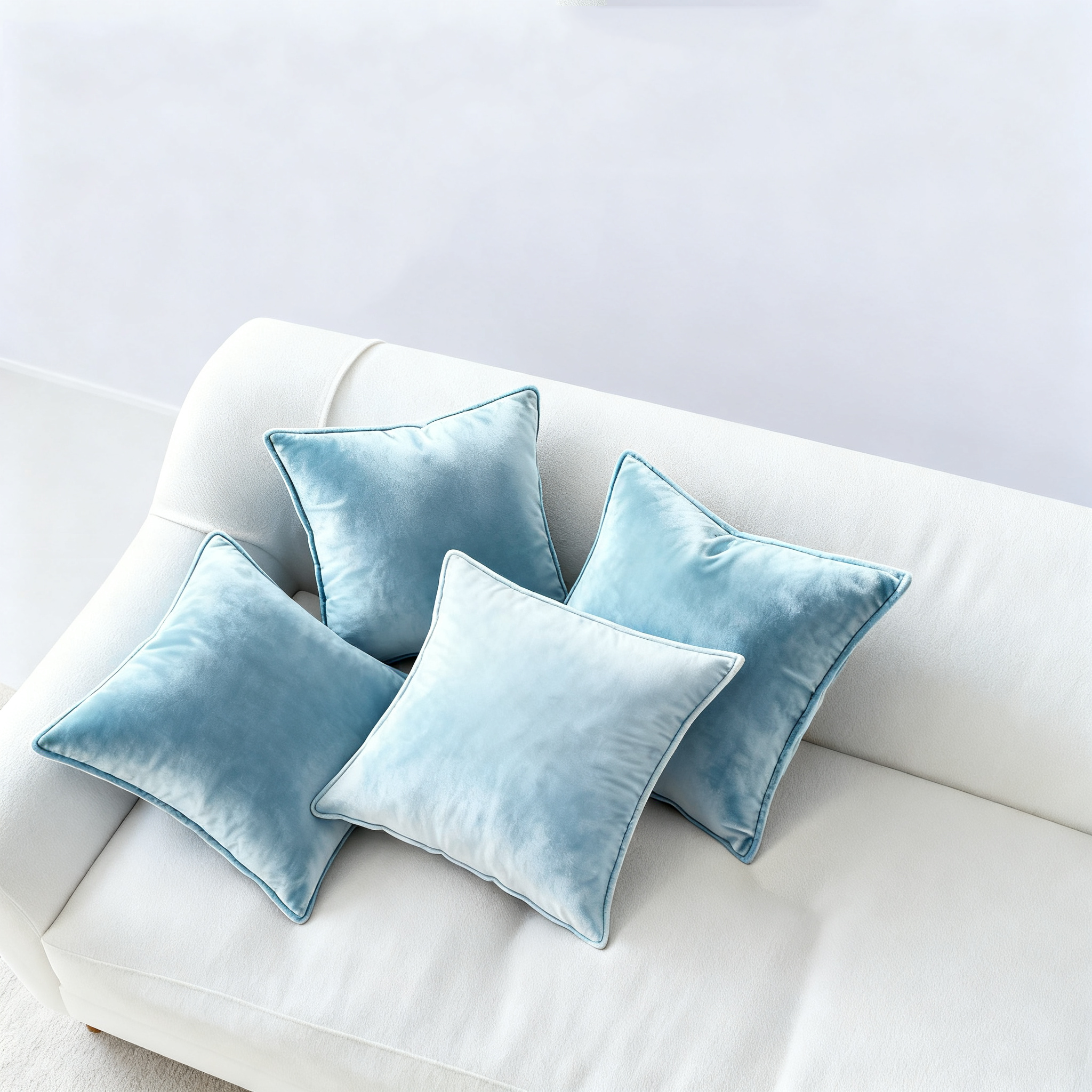 Funda de almohada de seda con diseño de gradiente suave, ideal para espacios de hotel o decoración moderna