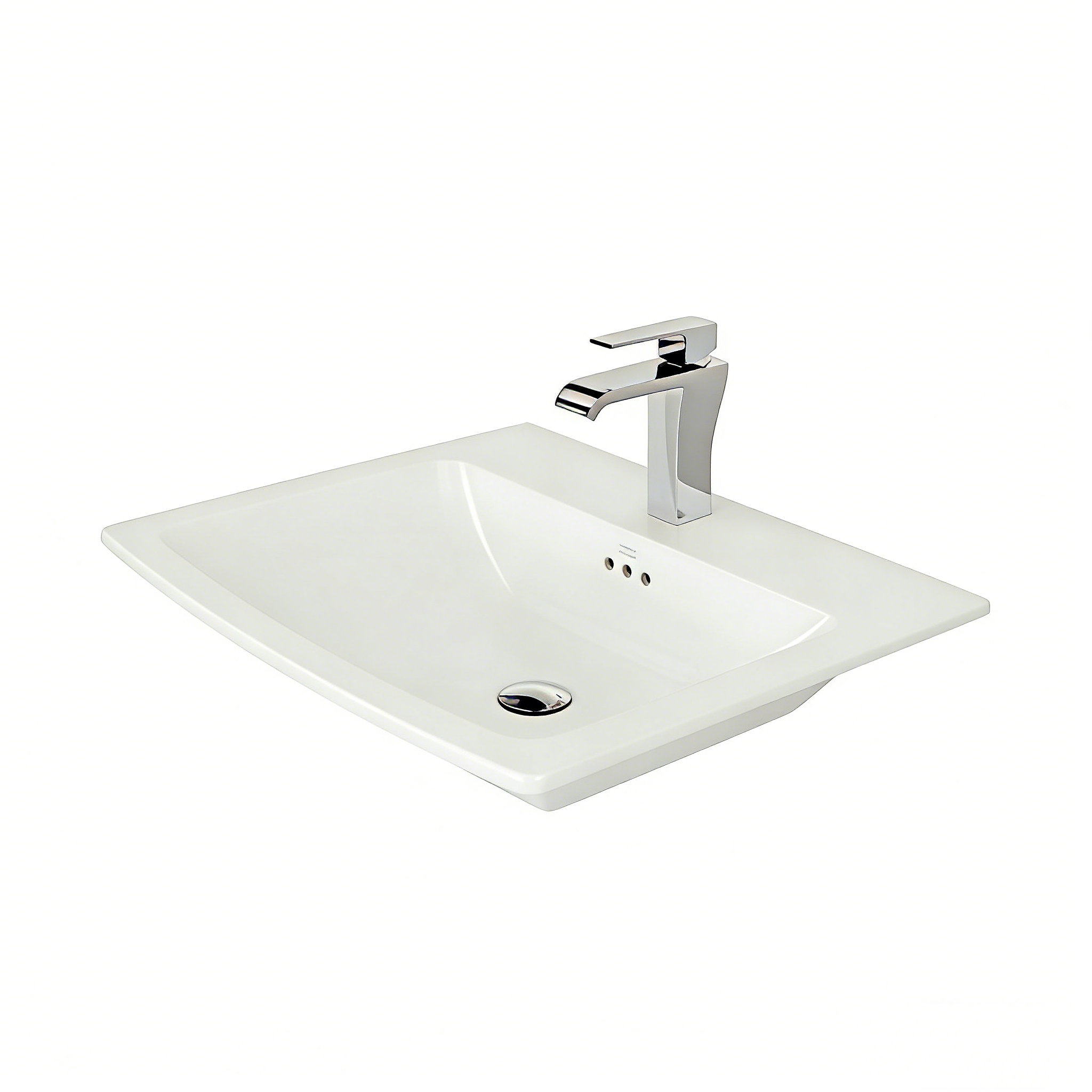 Rectangular ceramic wash basin with 3mm ultra-thin edge and glossy nano-glaze