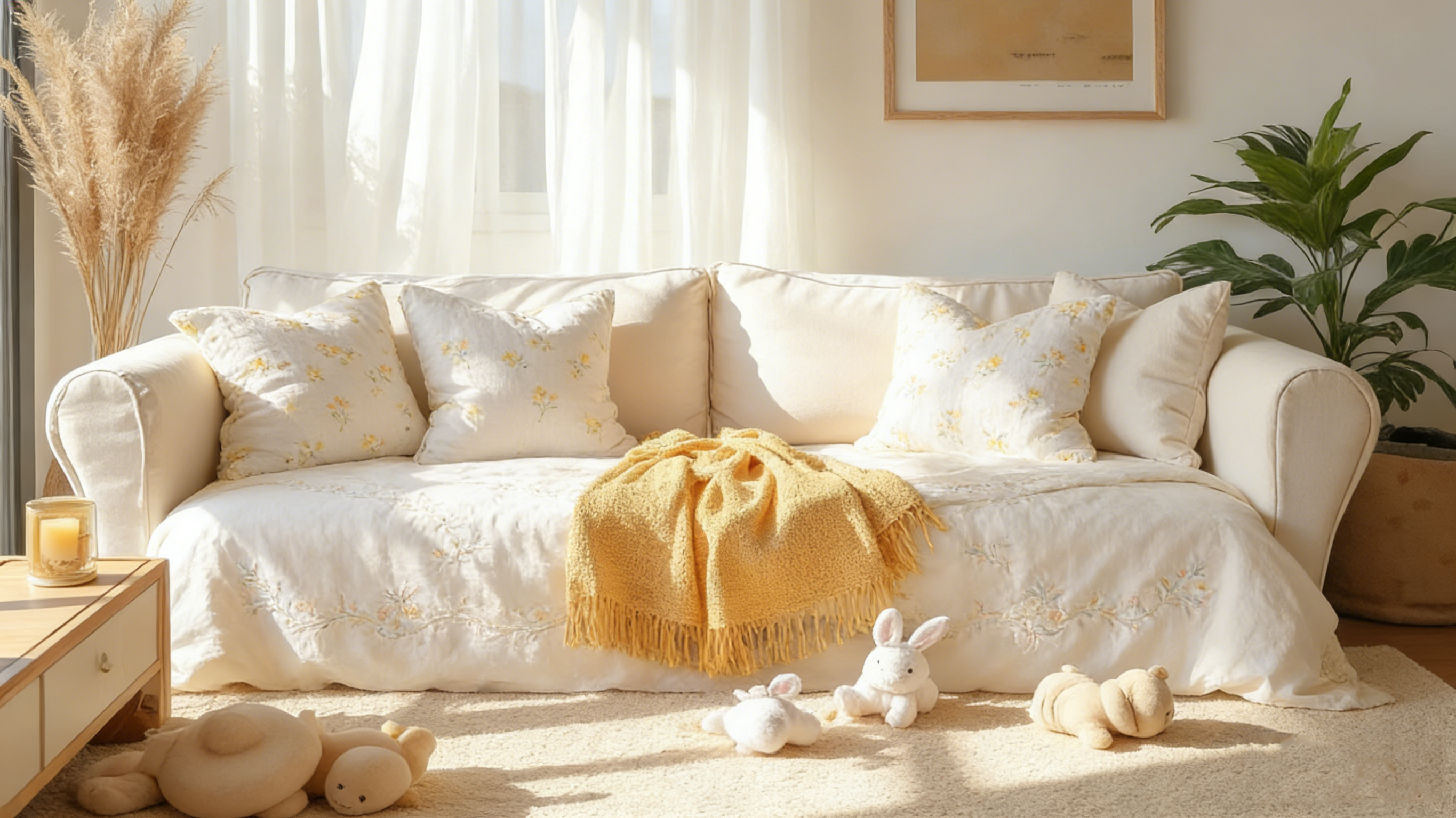 Infographic chart showing pillow size, color, and texture ratios for ideal living room arrangement