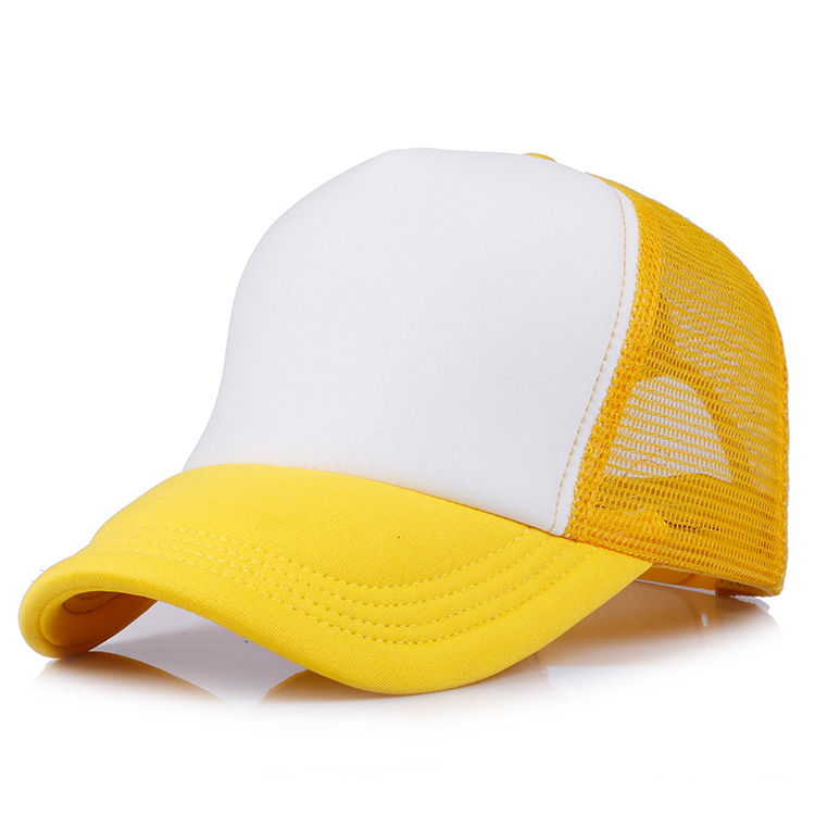 Close-up of a personalized children’s sun hat showing a hand-stitched logo and playful pattern on the brim.