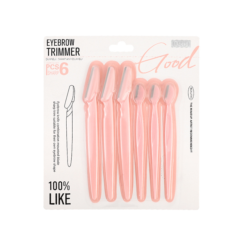 Close - up of the ergonomic grip and stylish design of the eyebrow razor