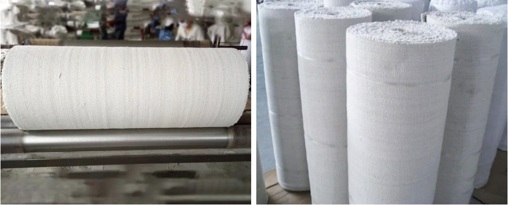 Exemple de pose de tissu céramique sur un équipement industriel chauffant