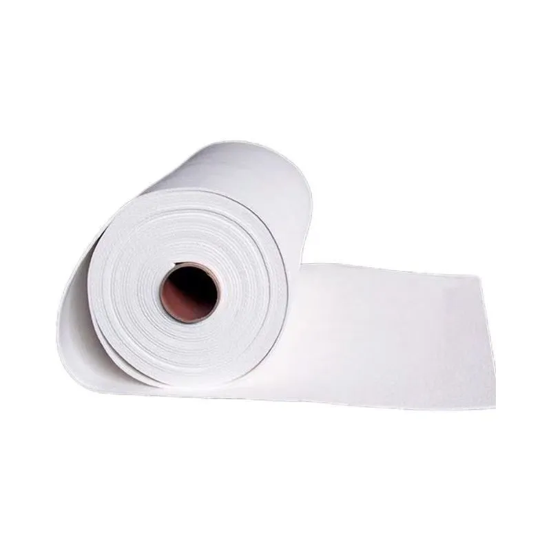 Ceramic fiber paper being installed around a high-temperature furnace component