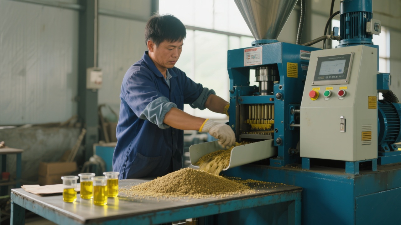 Close-up of eco-friendly oil extraction equipment components showcasing advanced engineering