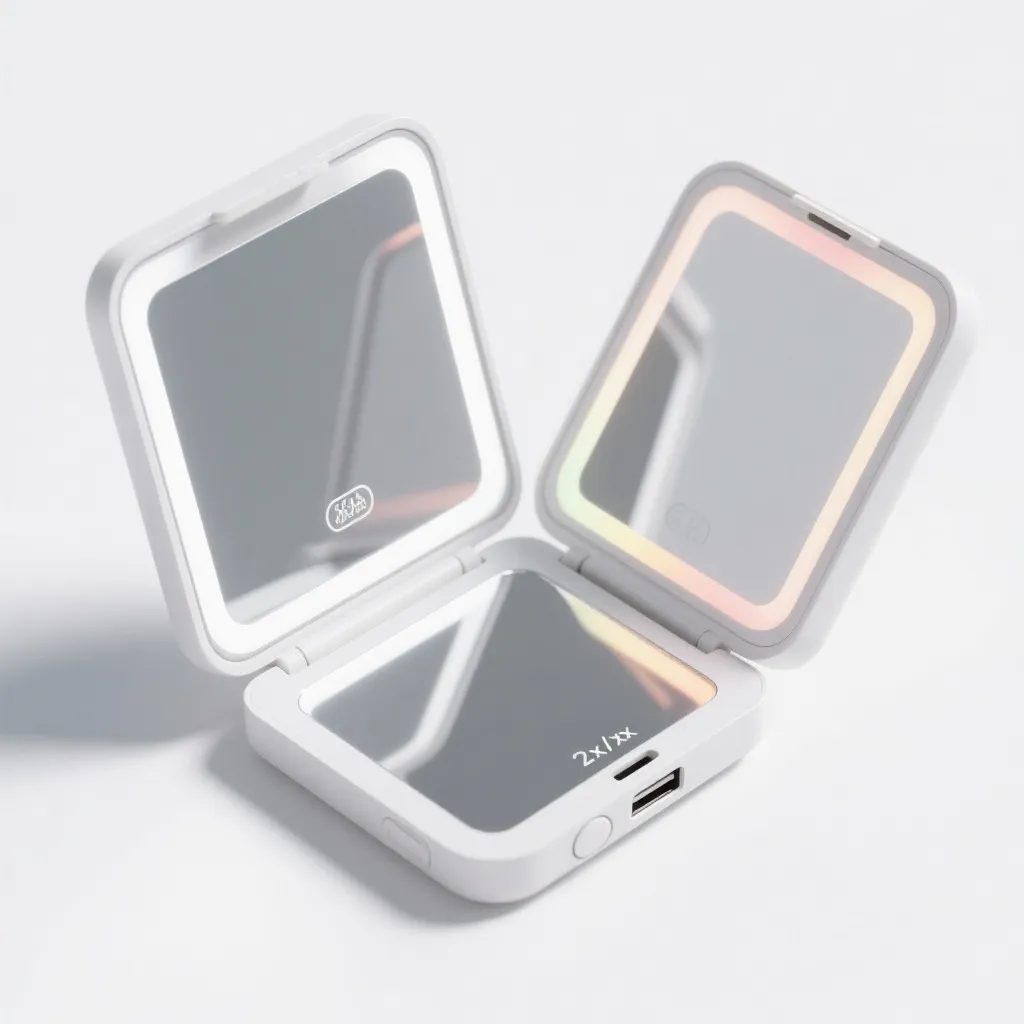 2X 3X magnifying tri-fold makeup mirror
