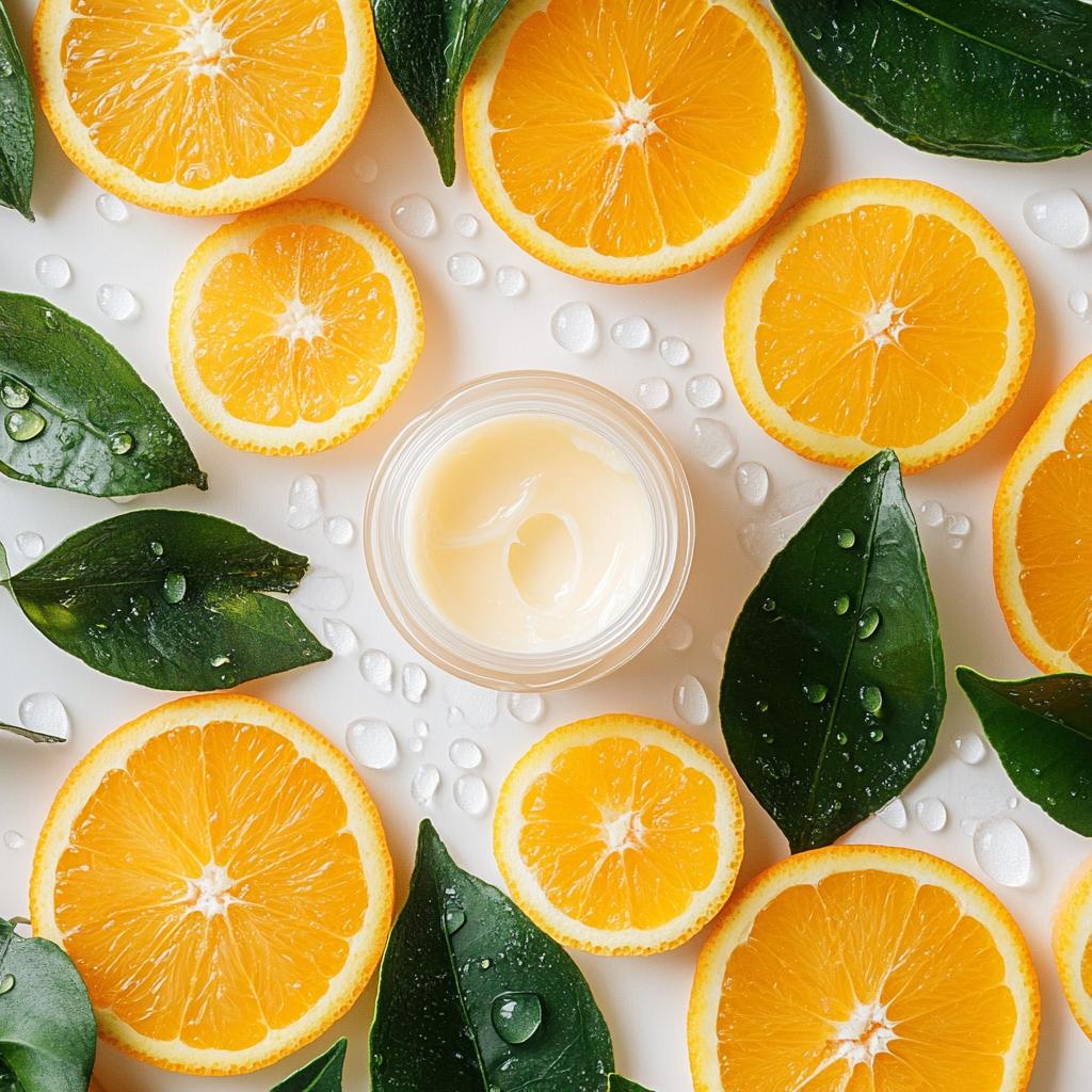 Natural vitamin C skincare ingredients enhancing organic rose cream benefits